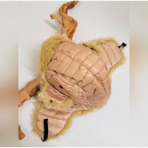 Faux Fur Aviator Trapper Hat With Ears Flaps For Women/Men Beige & Tan Warm Wint - Picture 4 of 14